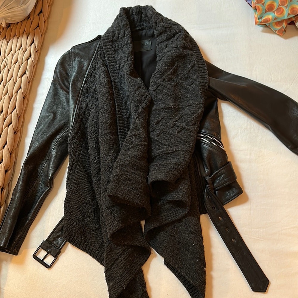 All Saints Black Leather Jacket